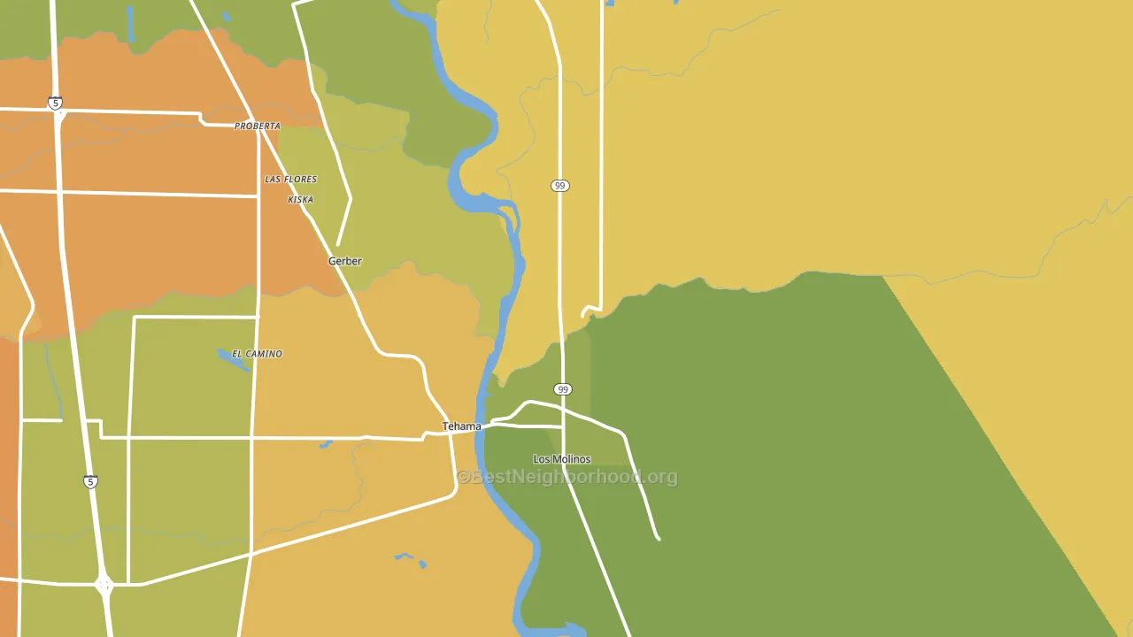 Los Molinos, CA block-group voter-turnout map