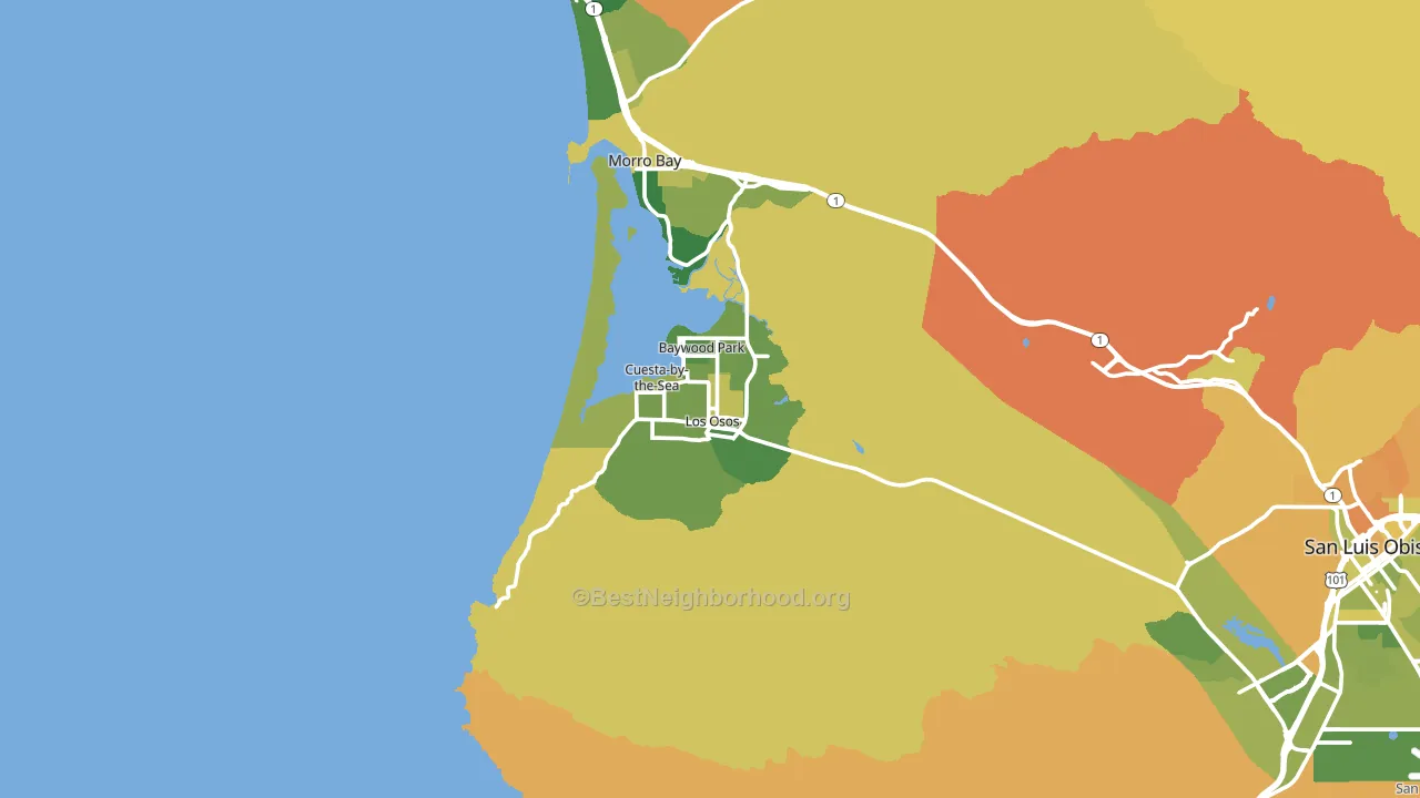 Los Osos, CA block-group voter-turnout map