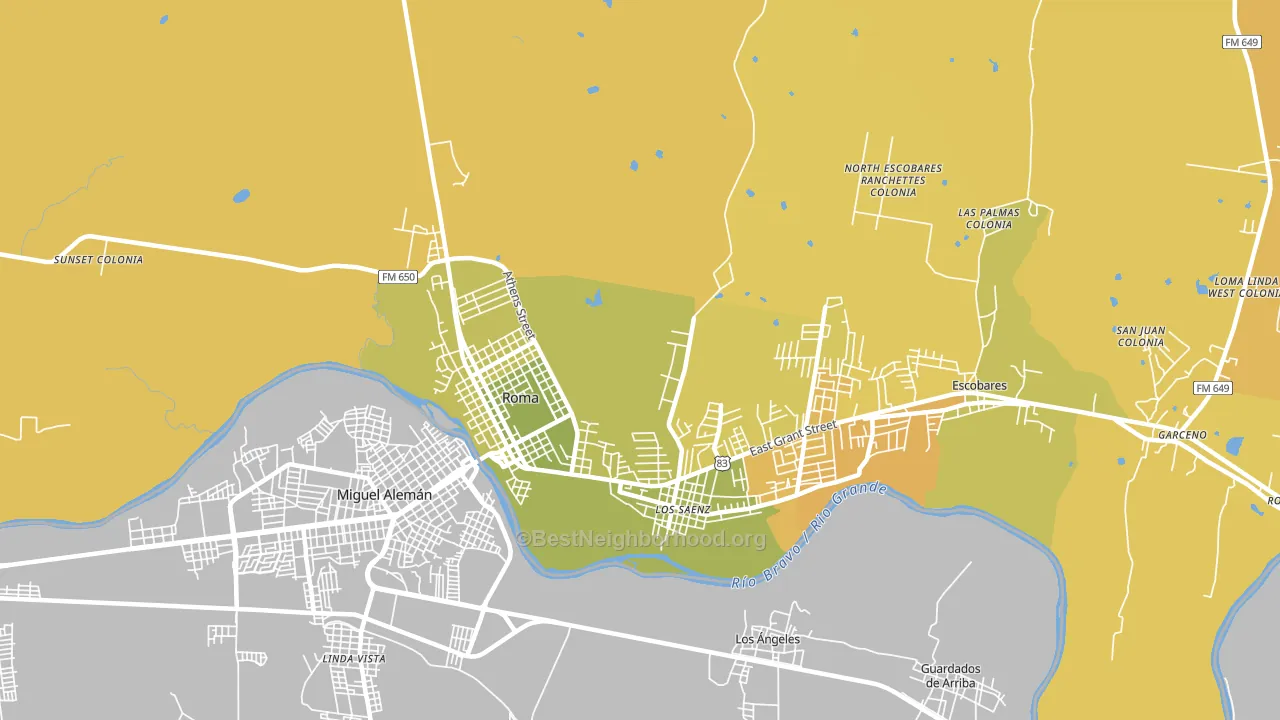 Los Saenz, TX block-group voter-turnout map