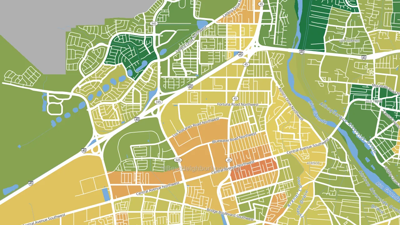 Los Volcanes, Albuquerque, NM block-group voter-turnout map