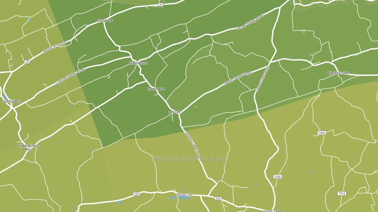 Loschs, PA block-group voter-turnout map