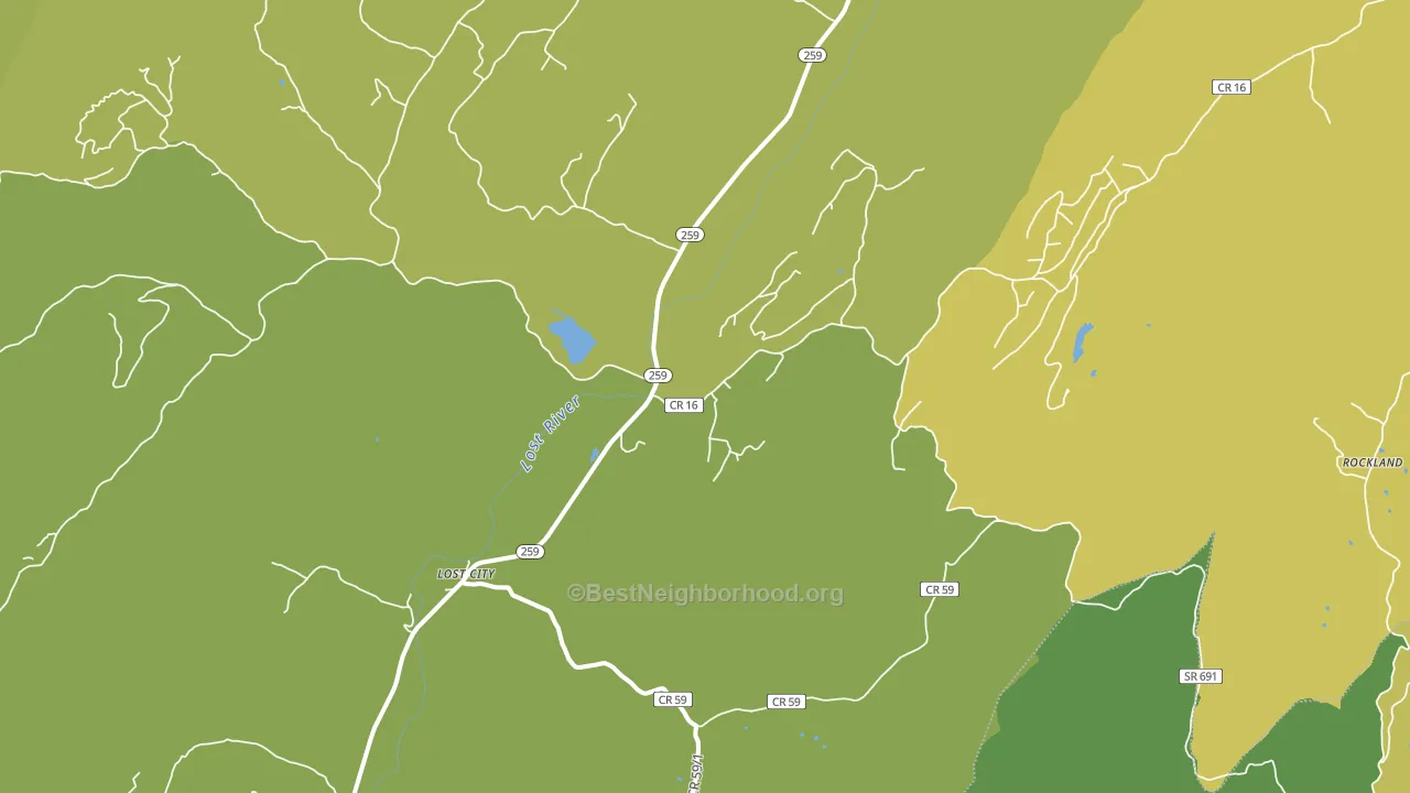 Lost City, WV block-group voter-turnout map