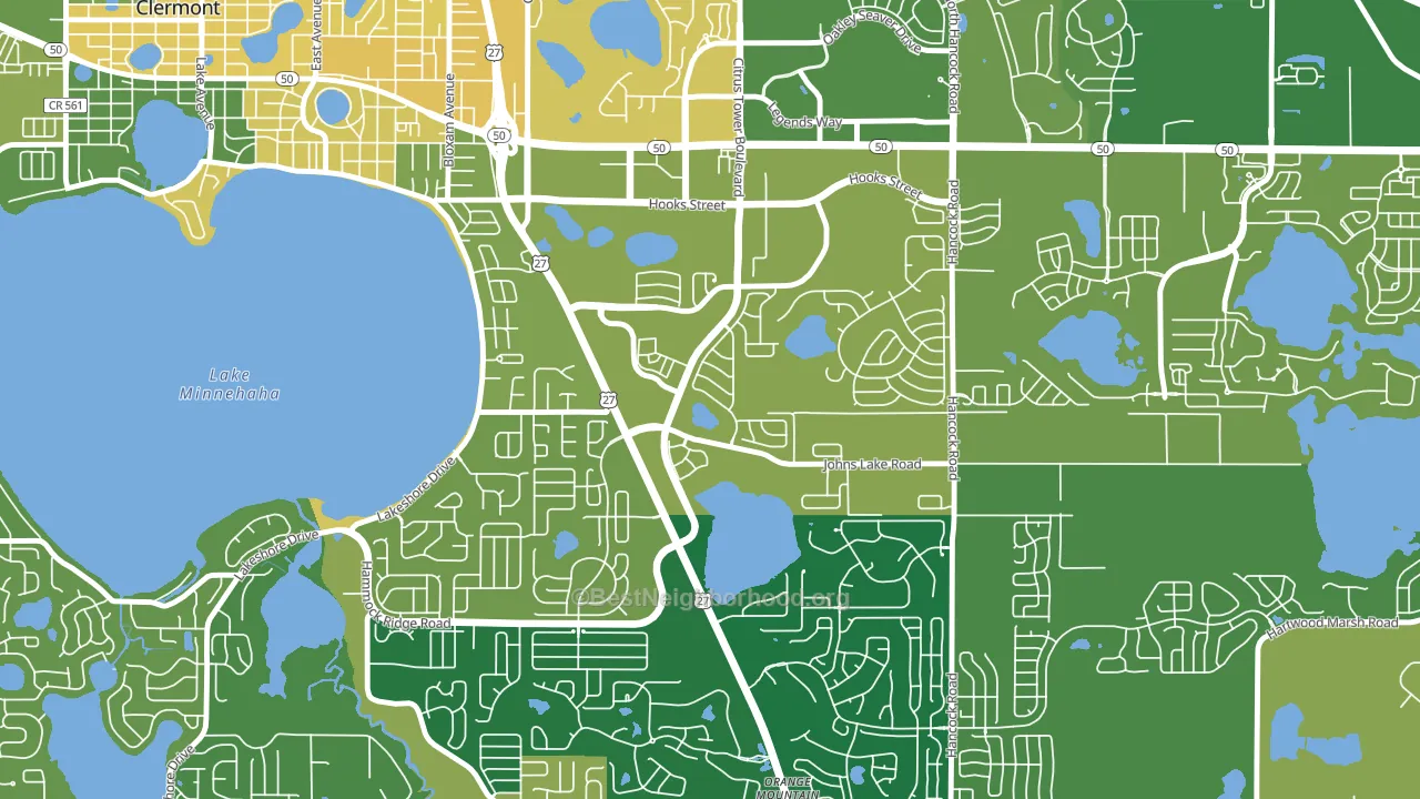 Lost Lake, Clermont, FL block-group voter-turnout map