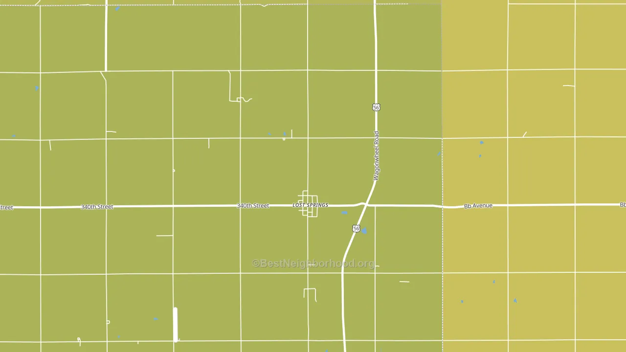 Lost Springs, KS block-group voter-turnout map