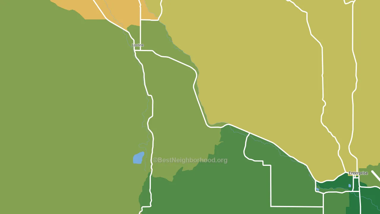 Lostine, OR block-group voter-turnout map