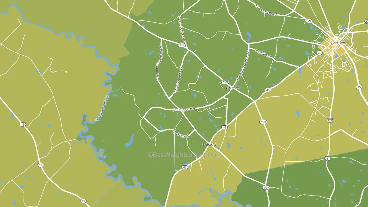 Lothair, GA block-group voter-turnout map