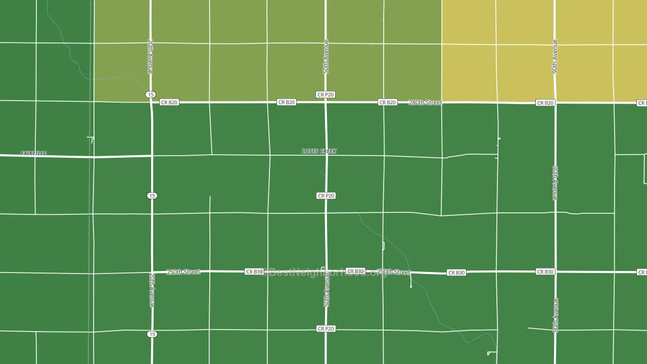 Lotts Creek, IA block-group voter-turnout map