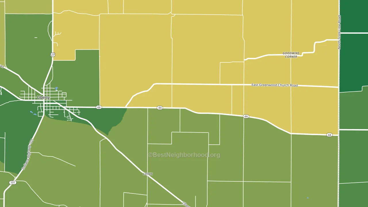 Lotus, IN block-group voter-turnout map
