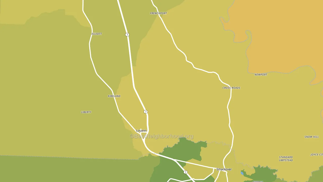 Louann, AR block-group voter-turnout map