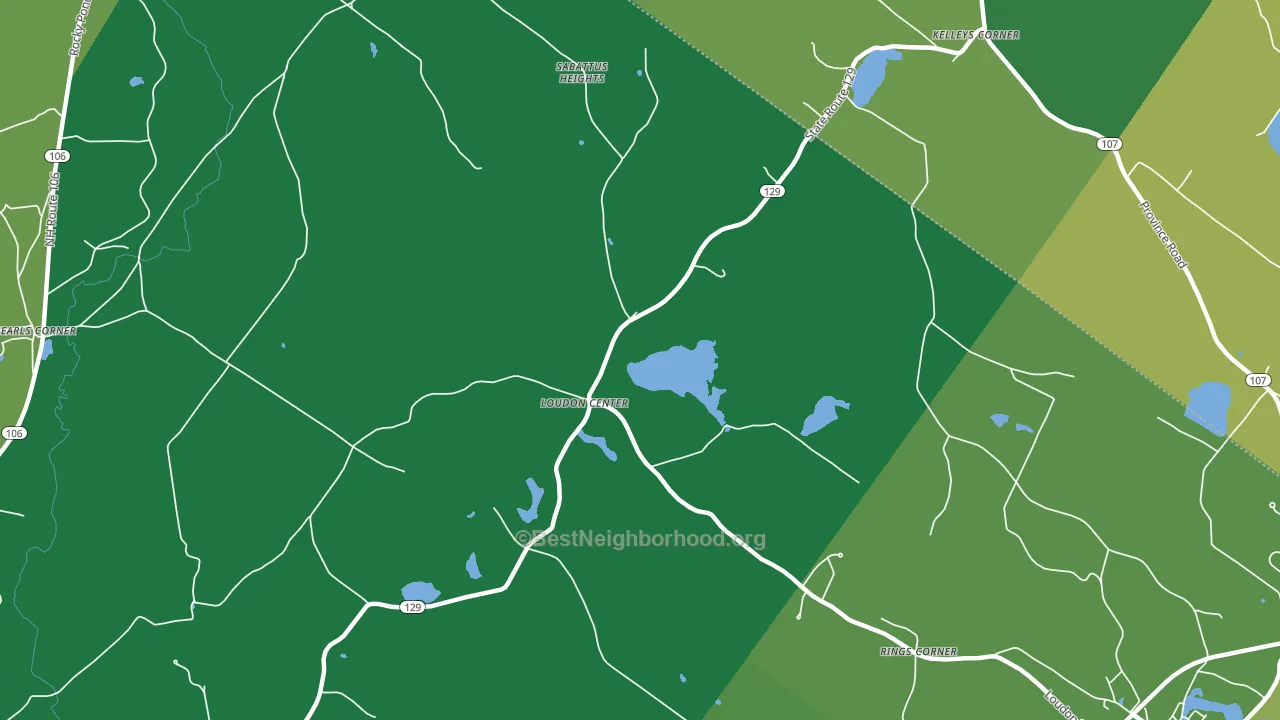 Loudon Center, NH block-group voter-turnout map