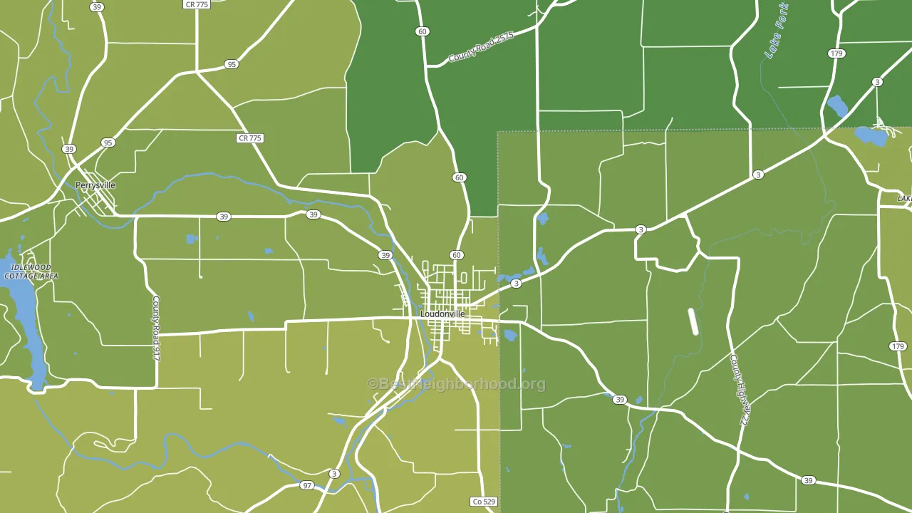 Loudonville, OH block-group voter-turnout map