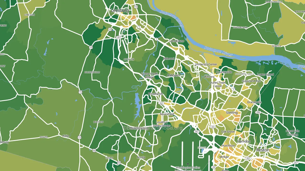 Loudoun County, VA block-group voter-turnout map