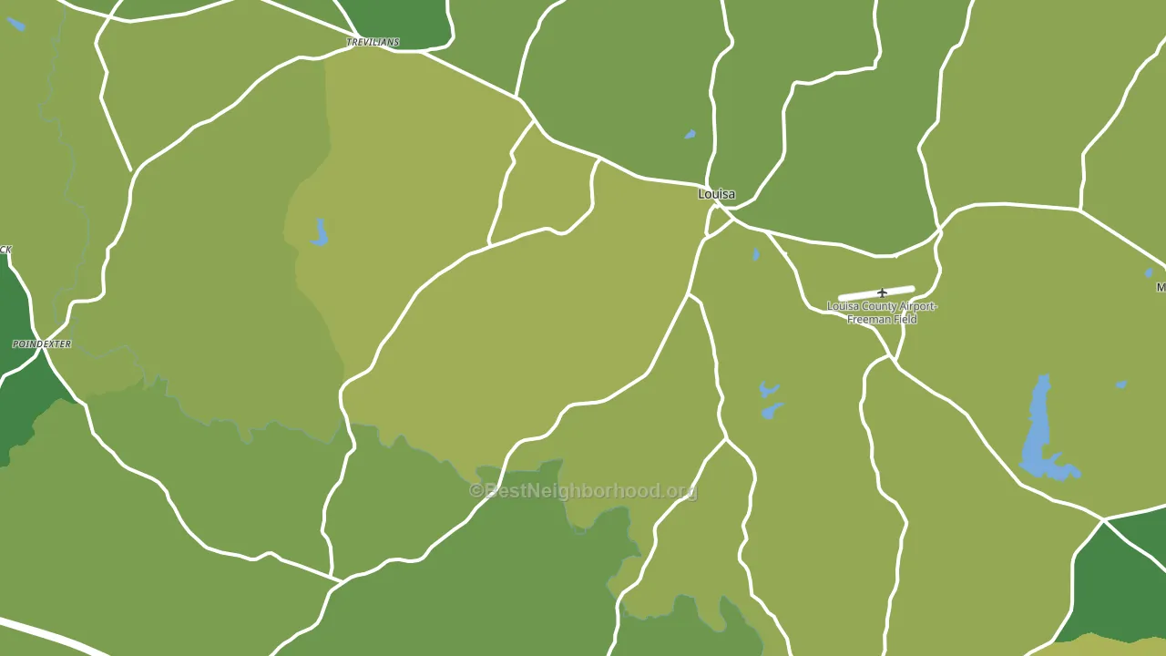 Louisa, VA block-group voter-turnout map