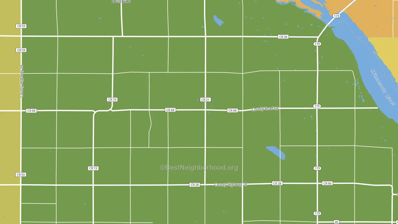 Louisburg, MN block-group voter-turnout map