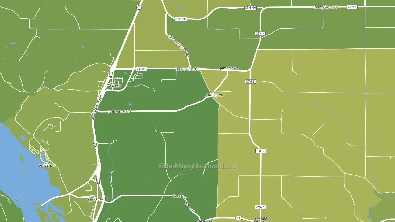 Louisburg, WI block-group voter-turnout map