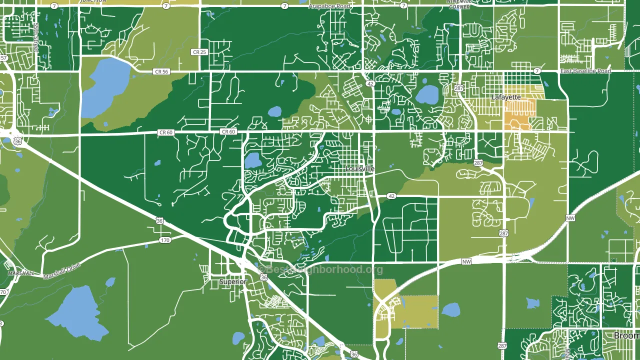 Louisville, CO block-group voter-turnout map