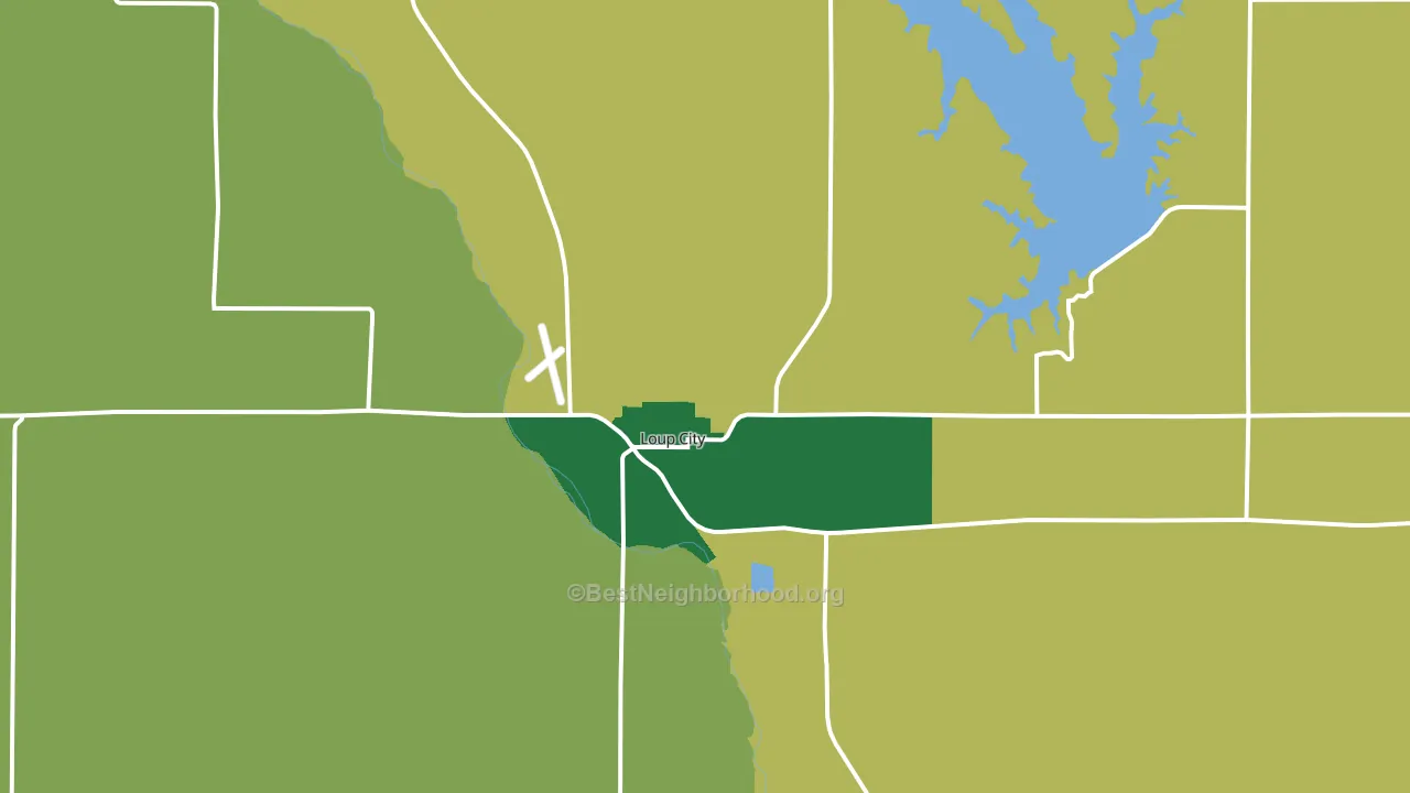 Loup City, NE block-group voter-turnout map