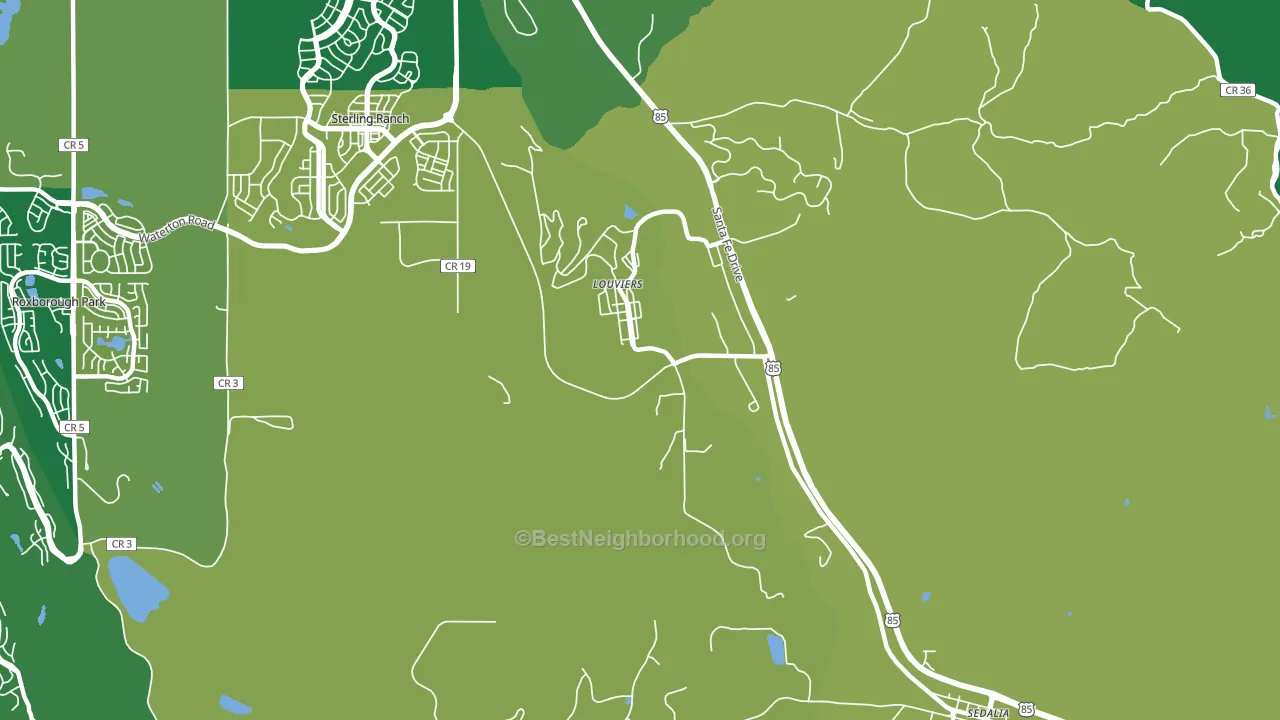 Louviers, CO block-group voter-turnout map