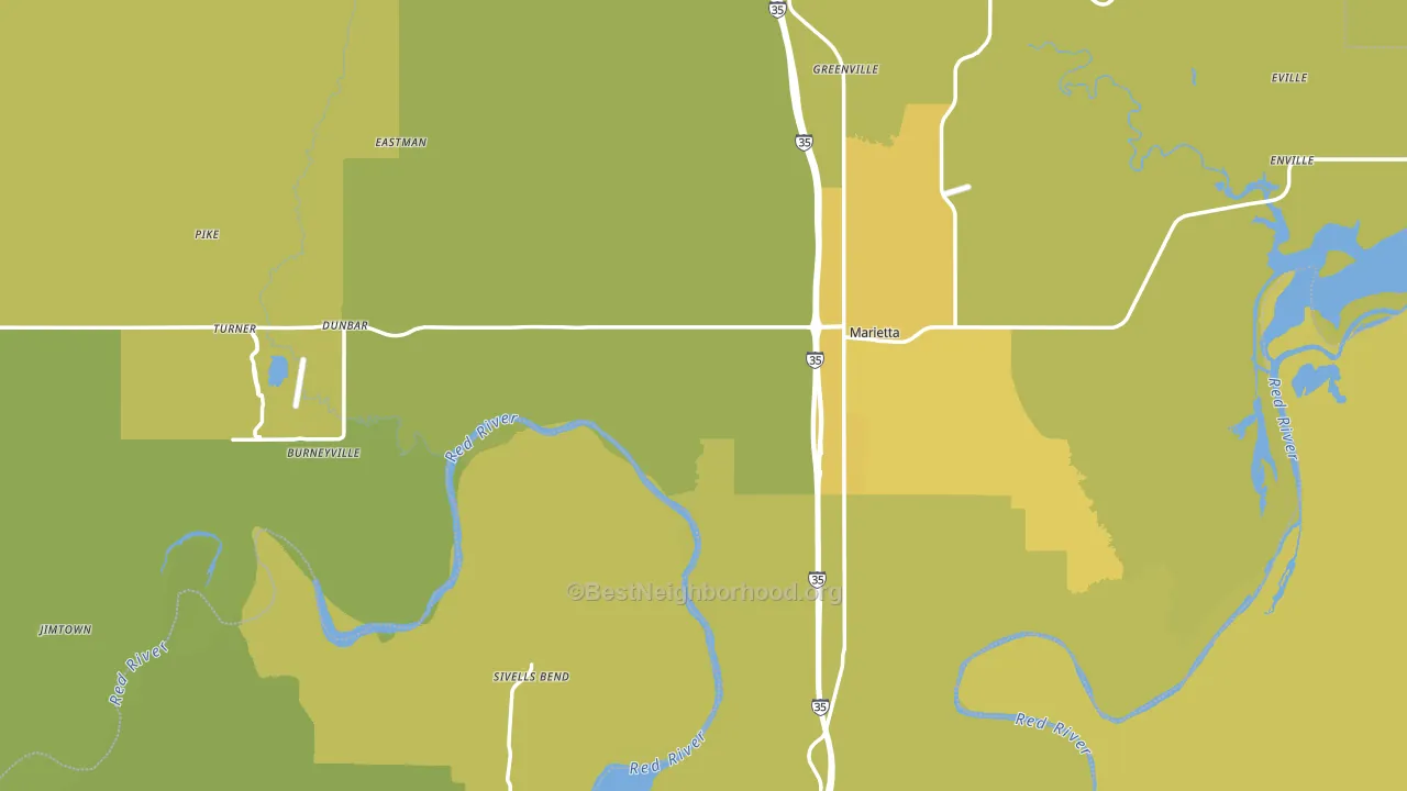 Love County, OK block-group voter-turnout map