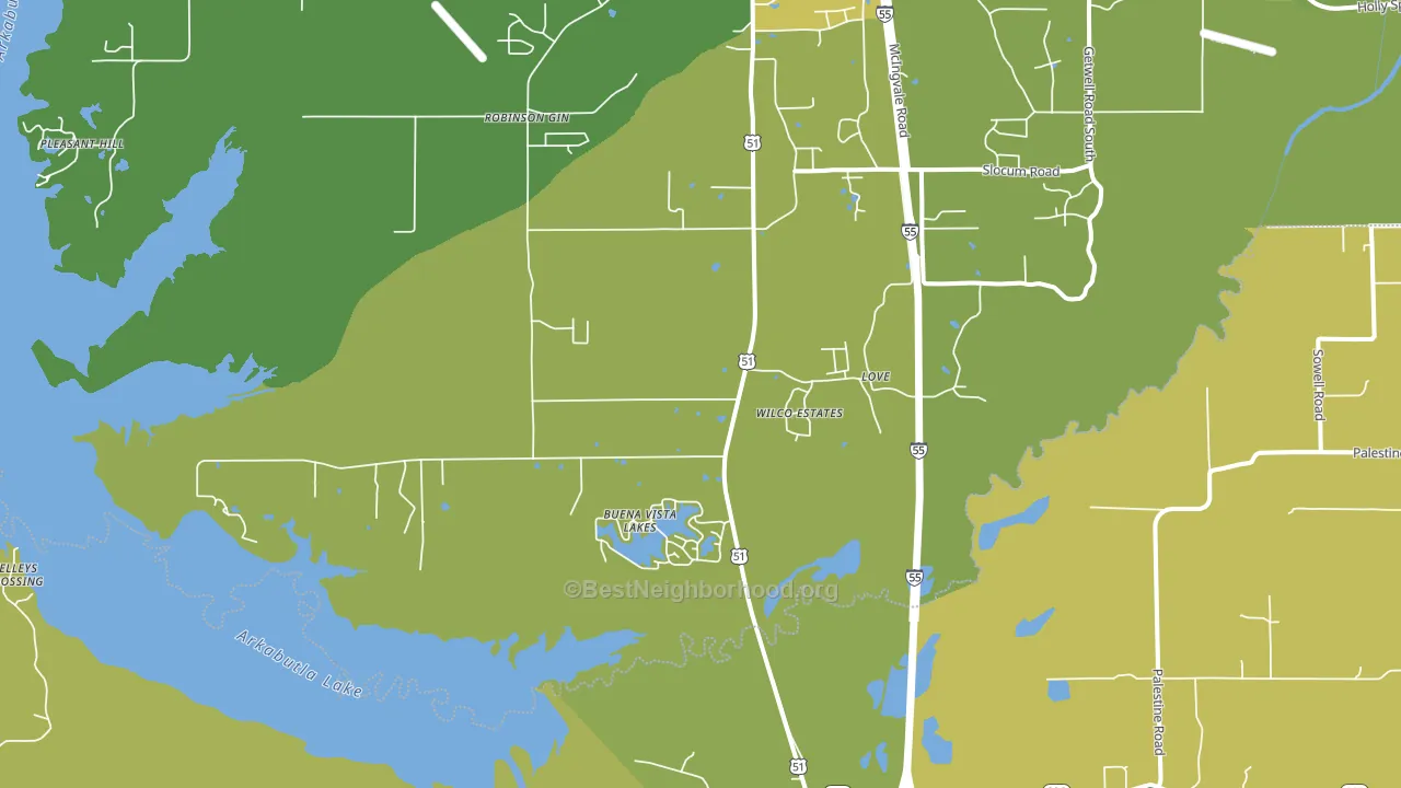 Love, MS block-group voter-turnout map
