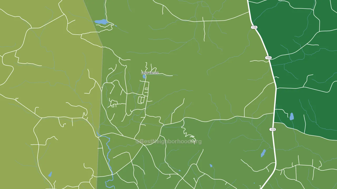 Love Valley, NC block-group voter-turnout map