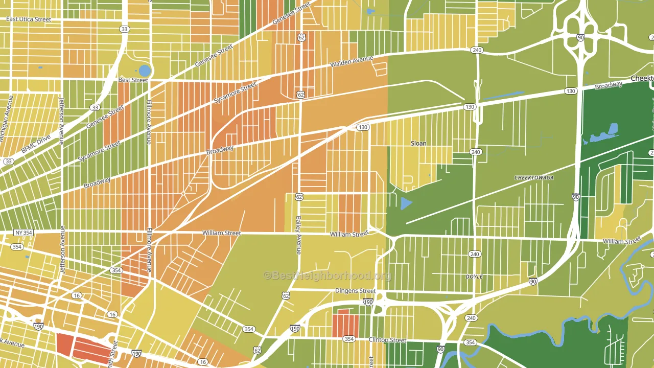 Lovejoy, Buffalo, NY block-group voter-turnout map