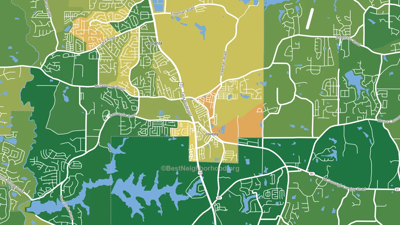 Lovejoy, GA block-group voter-turnout map