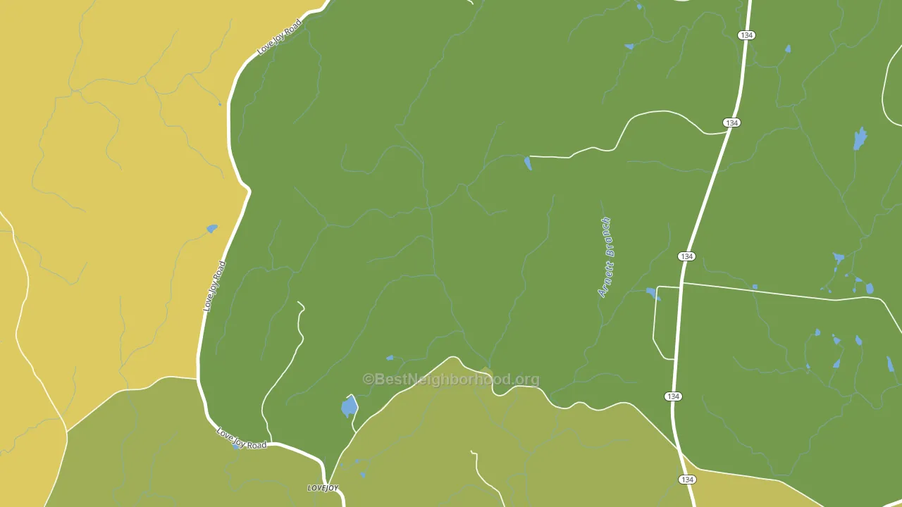 Lovejoy, NC block-group voter-turnout map