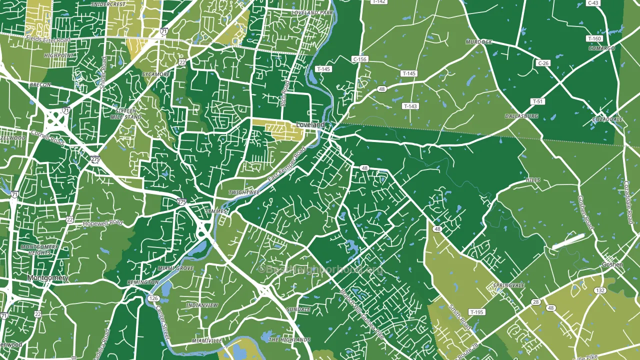 Loveland, OH block-group voter-turnout map