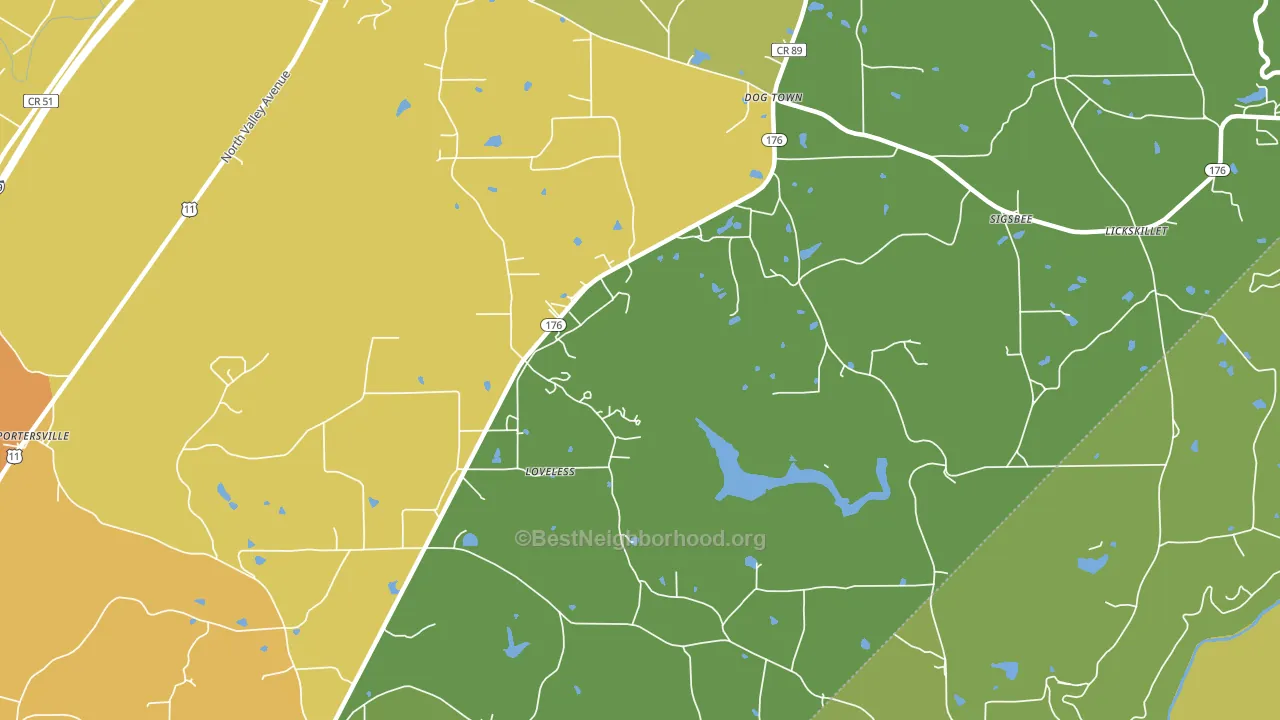 Loveless, AL block-group voter-turnout map
