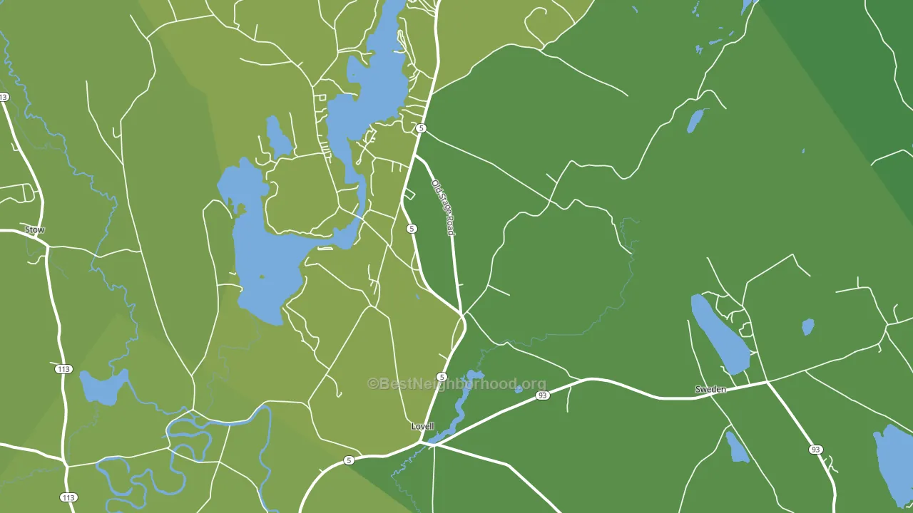 Lovell, ME block-group voter-turnout map