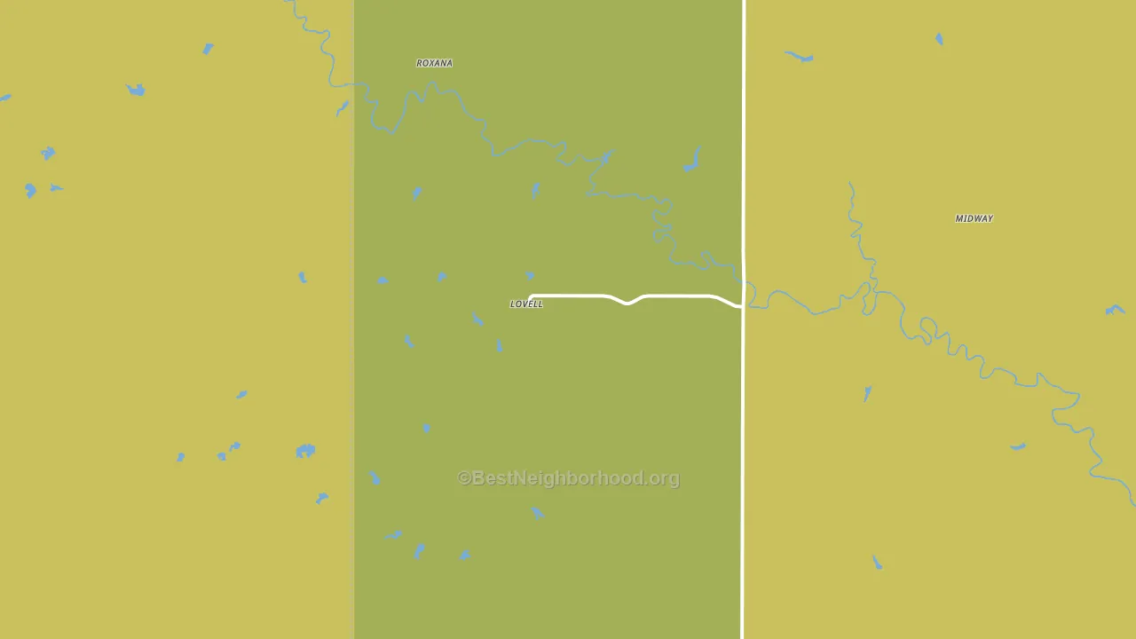 Lovell, OK block-group voter-turnout map