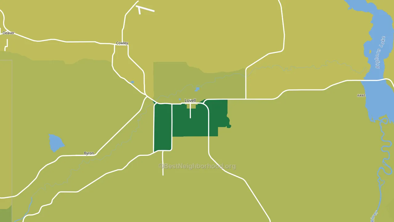 Lovell, WY block-group voter-turnout map