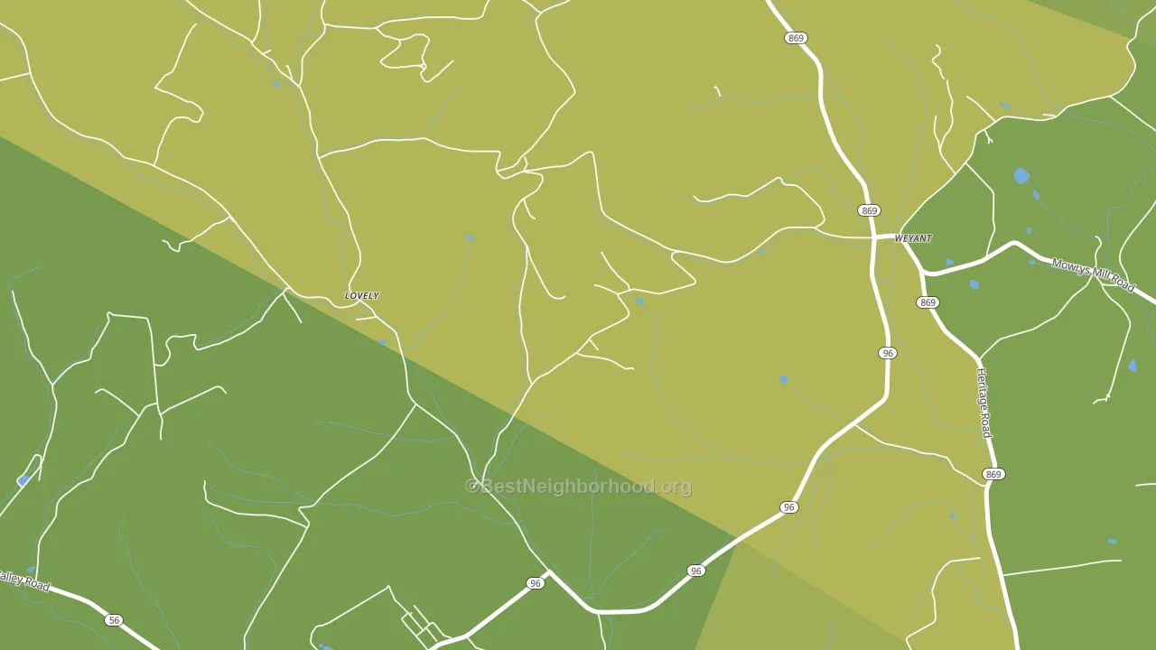 Lovely, PA block-group voter-turnout map