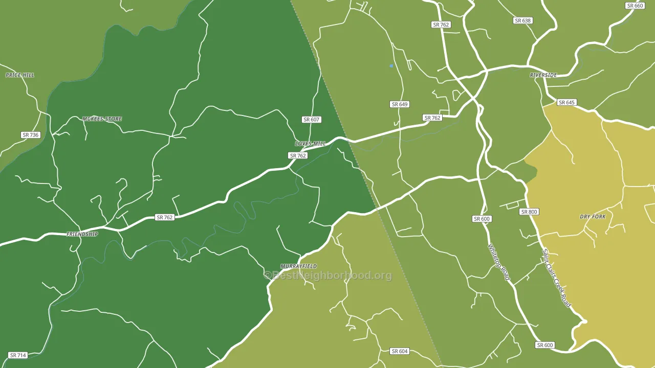 Loves Mill, VA block-group voter-turnout map