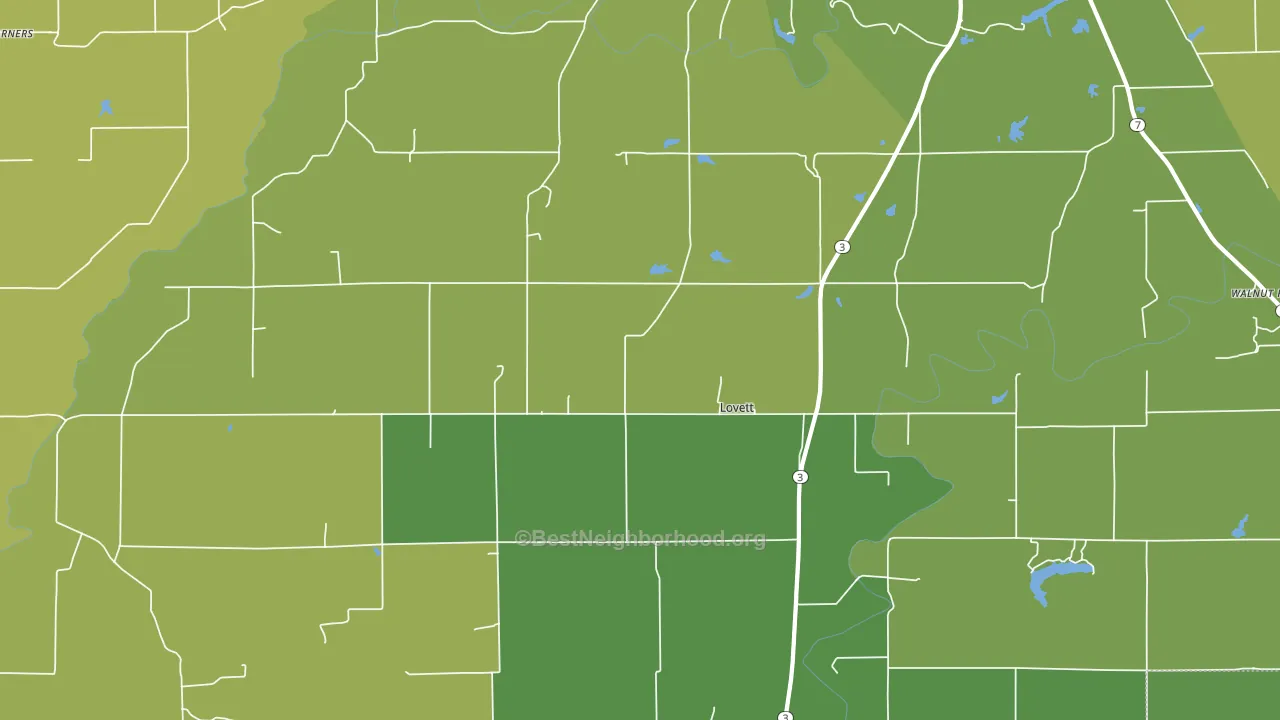 Lovett, IN block-group voter-turnout map