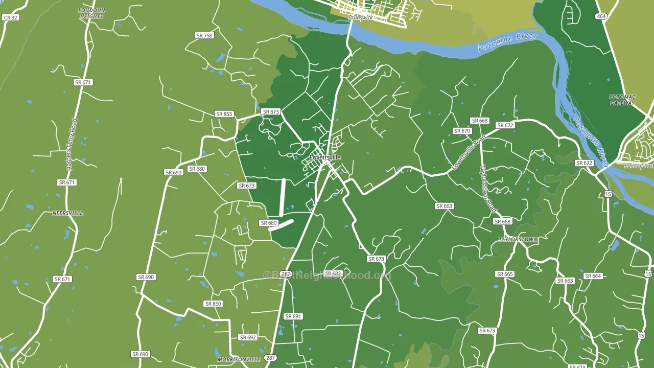 Lovettsville, VA block-group voter-turnout map