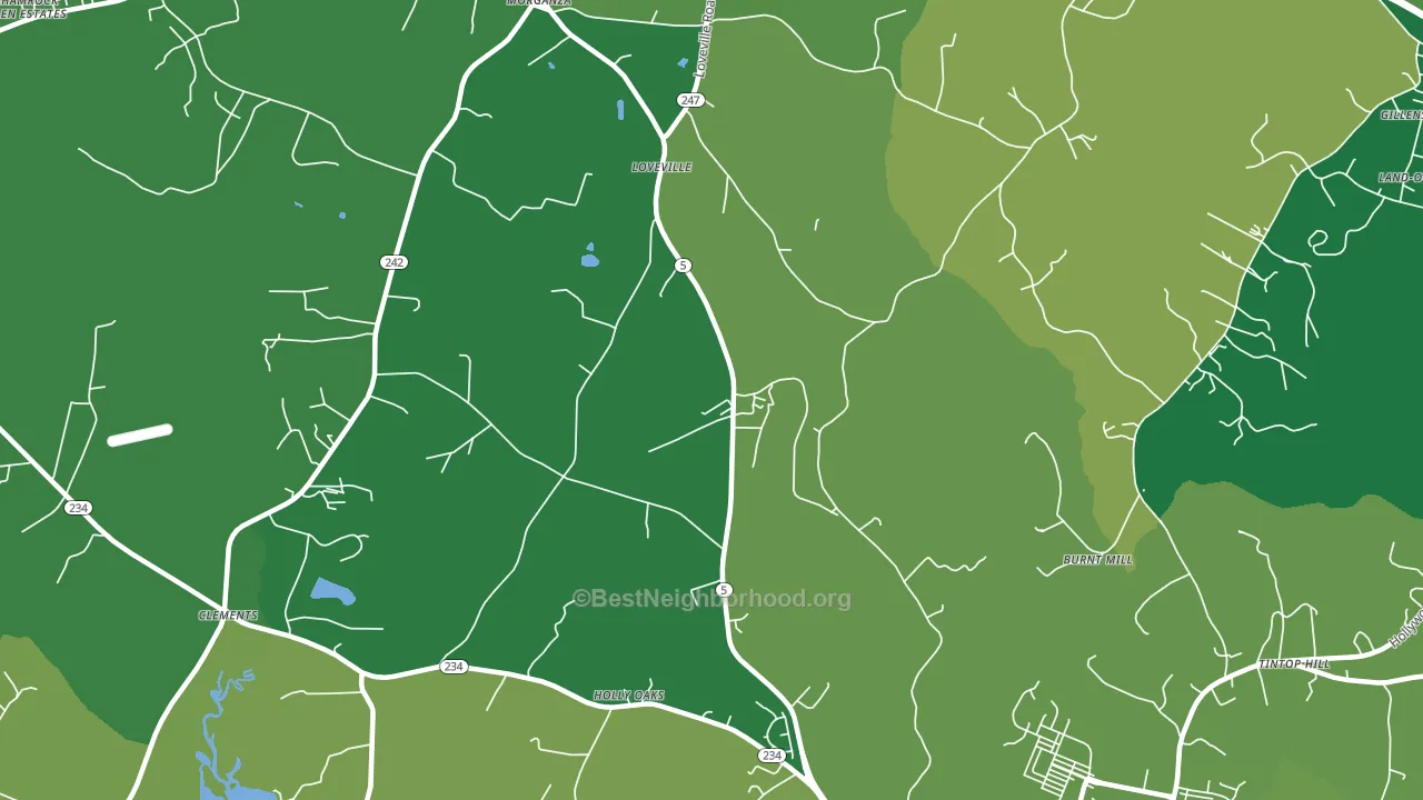 Loveville, MD block-group voter-turnout map