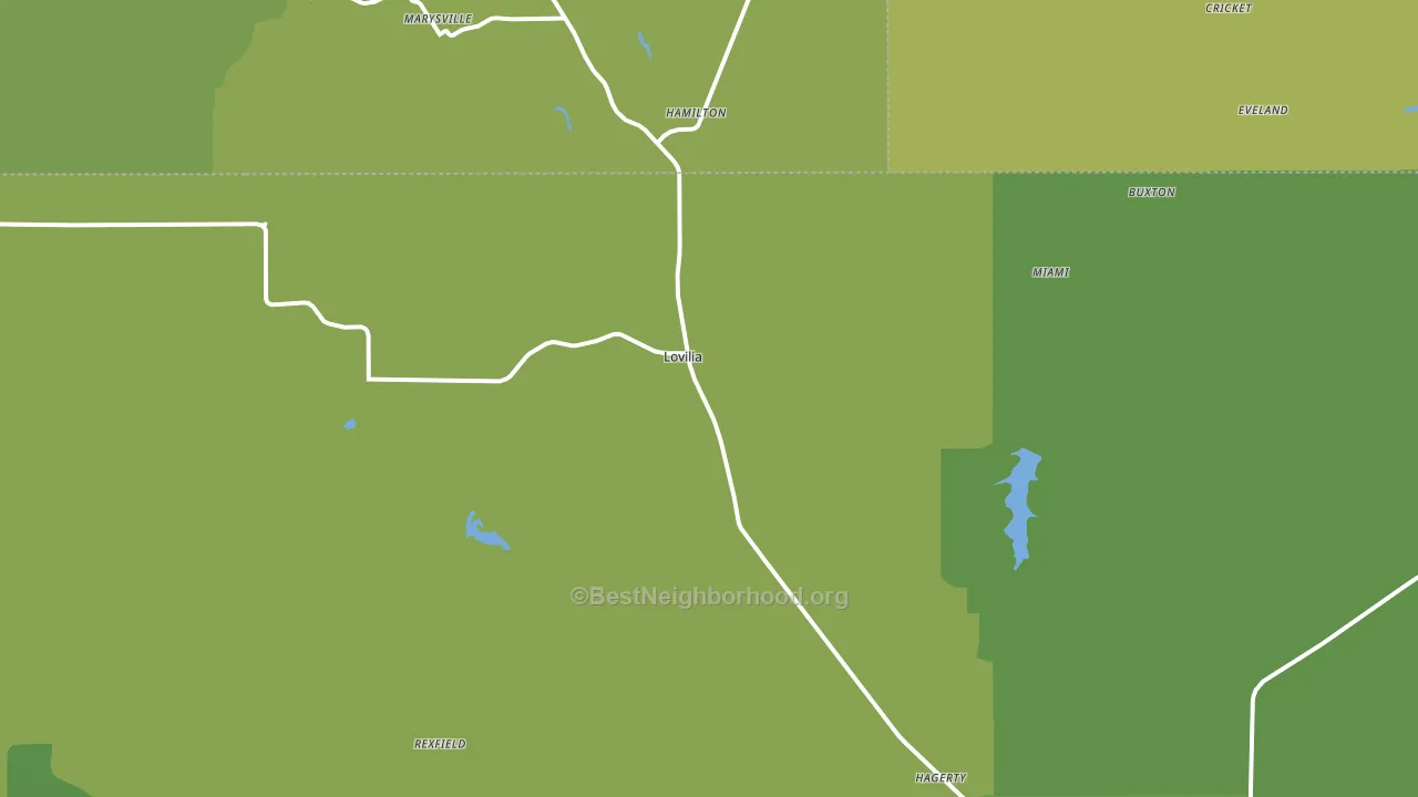 Lovilia, IA block-group voter-turnout map