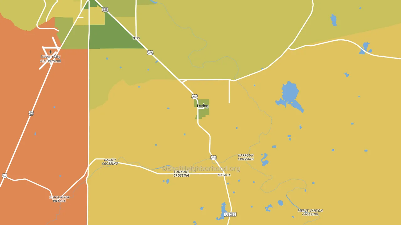 Loving, NM block-group voter-turnout map