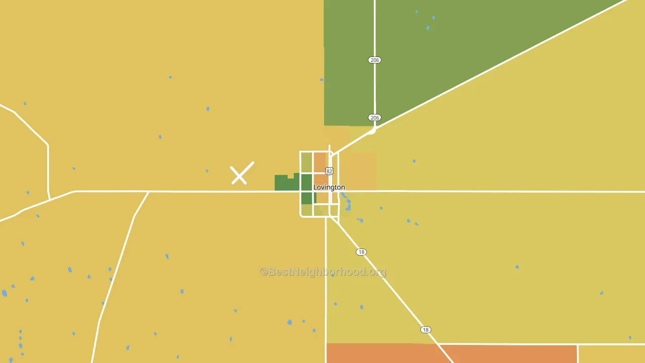 Lovington, NM block-group voter-turnout map