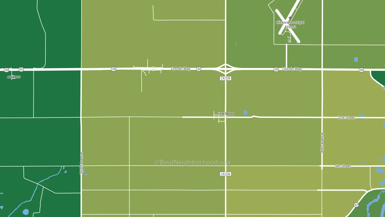 Low Moor, IA block-group voter-turnout map