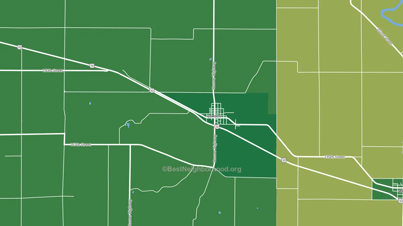 Lowden, IA block-group voter-turnout map