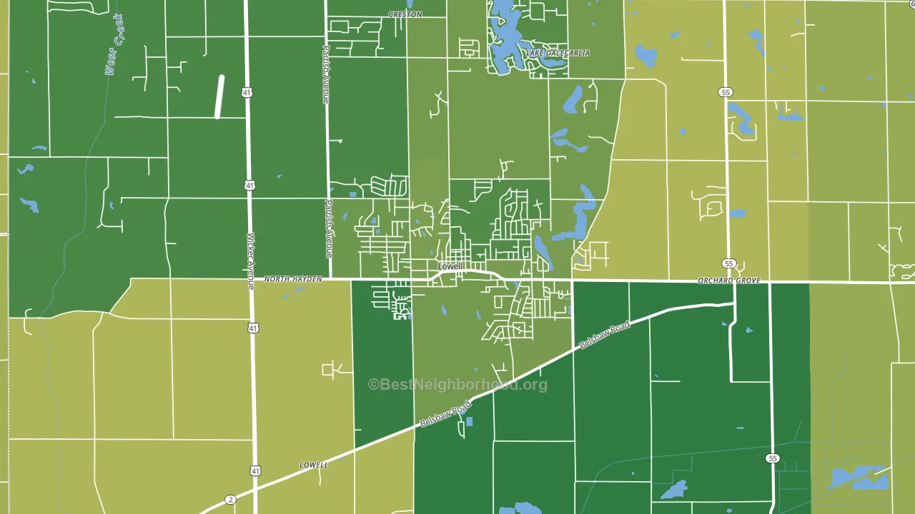 Lowell, IN block-group voter-turnout map