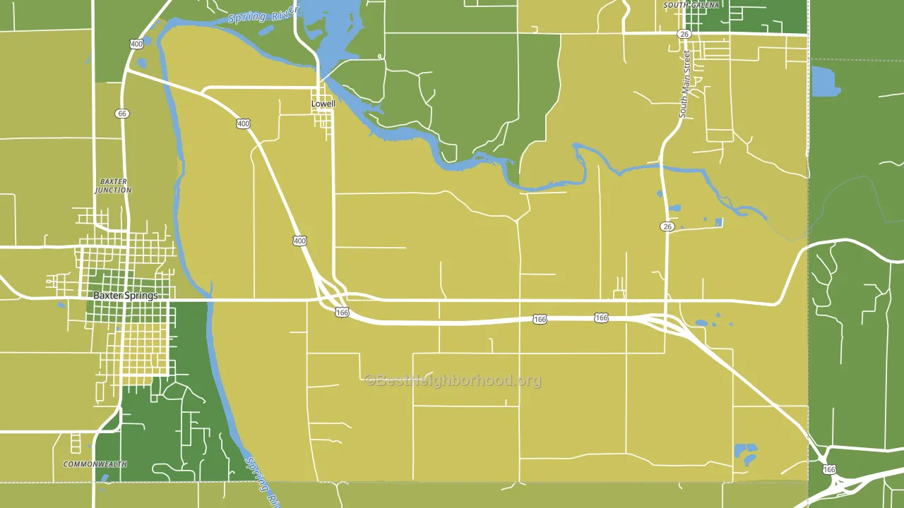 Lowell, KS block-group voter-turnout map