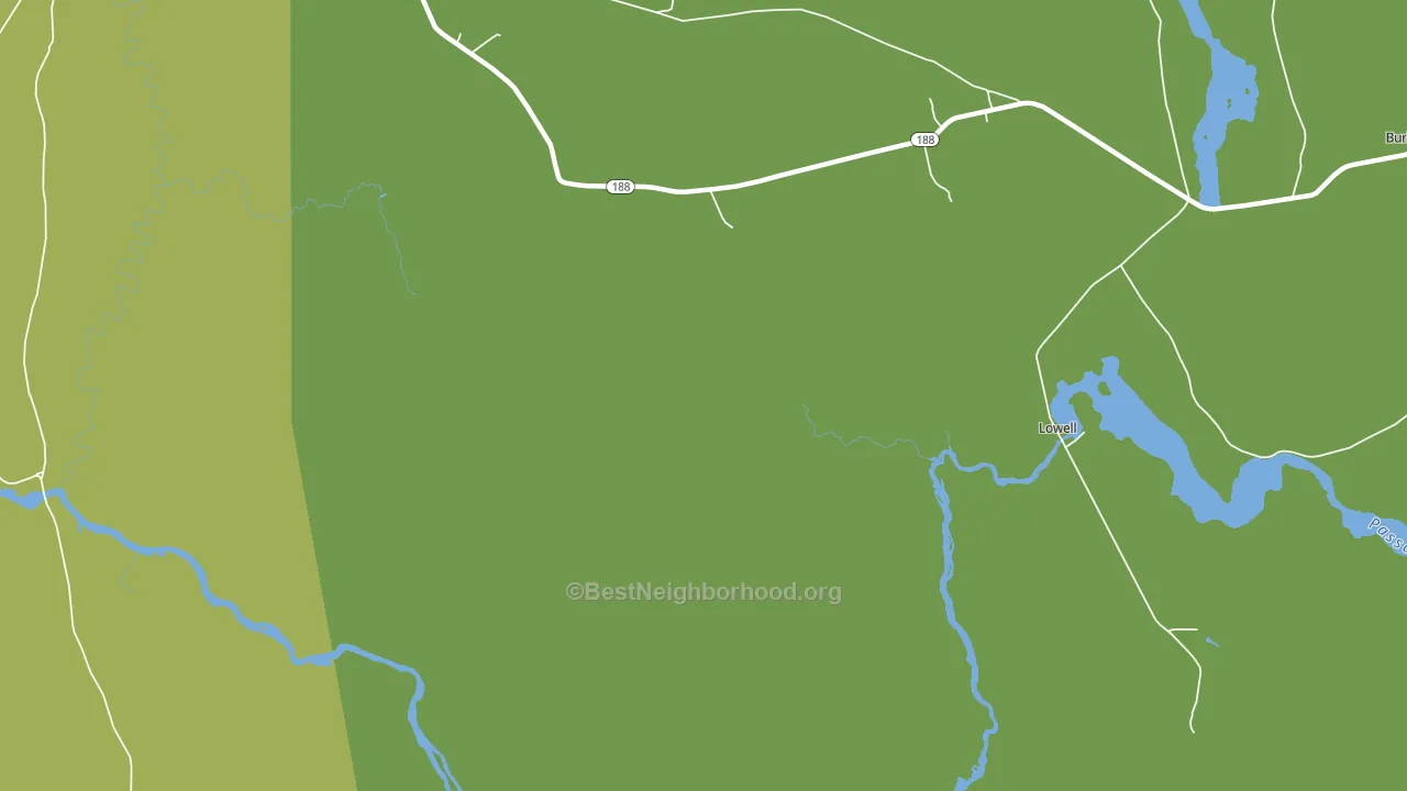 Lowell, ME block-group voter-turnout map