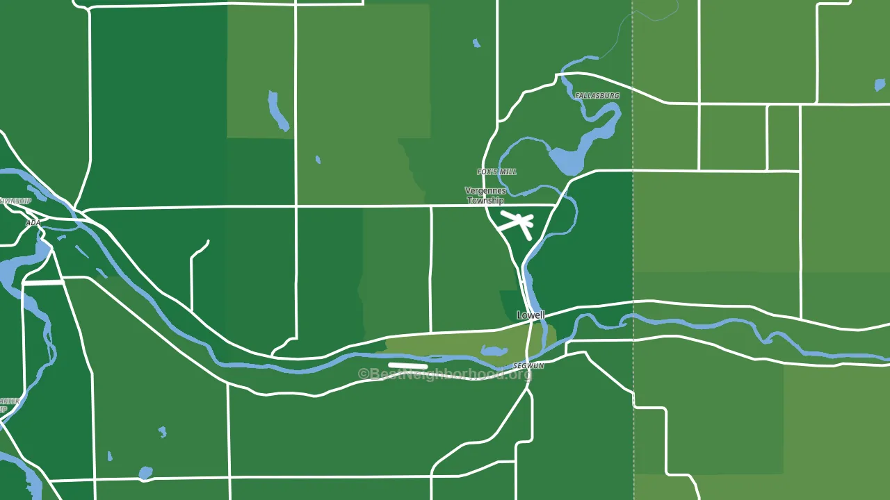 Lowell, MI block-group voter-turnout map