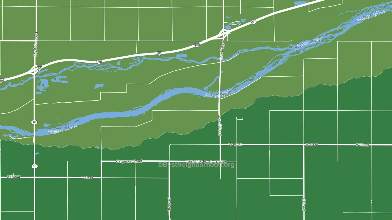 Lowell, NE block-group voter-turnout map