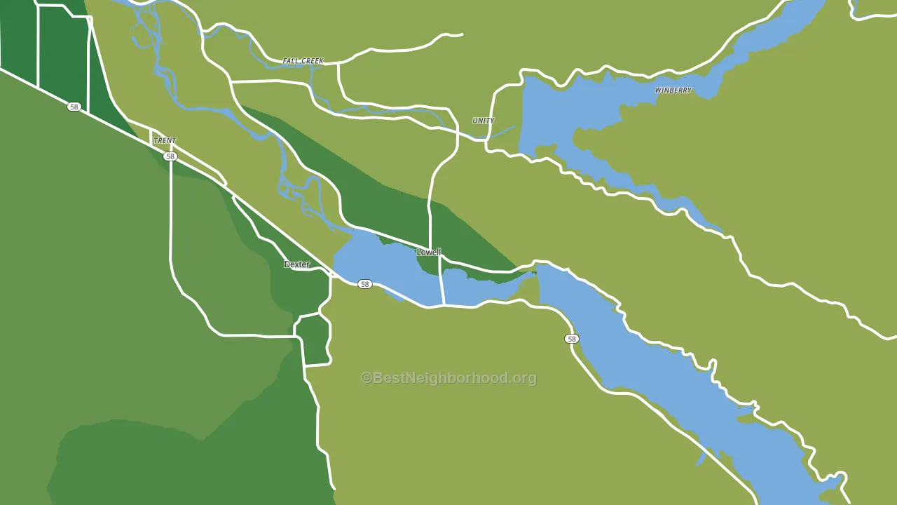Lowell, OR block-group voter-turnout map