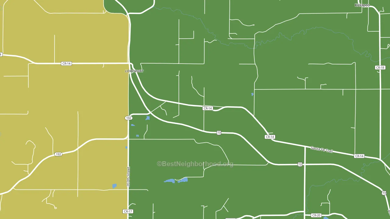 Lowemont, KS block-group voter-turnout map